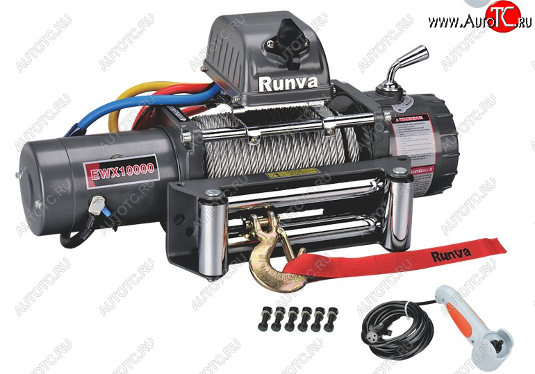 52 219 р. Лебёдка электрическая 12V 10000 lbs 4500 кг Runva SSANGYONG Rexton Y250 (2006-2012) (Стальной трос)  с доставкой в г. Белгород