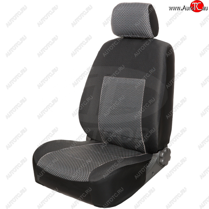 4 199 р. Чехлы сидений (экокожа-жаккард) Петров К1 Ford Focus 2 хэтчбэк 5 дв. дорестайлинг (2004-2008) (Черный)  с доставкой в г. Белгород