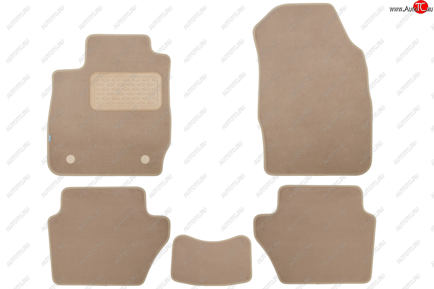 399 р. Коврики в салон Klever Premium FORD Fiesta 3D 2008-2013, 2012-2019, хб., 5 шт. (текстиль, бежевые)  Klever klever04162322112kh  с доставкой в г. Белгород