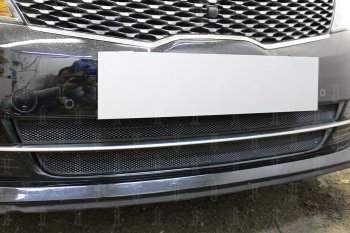 4 499 р. Защитная сетка радиатора в бампер (ячейка 3х7 мм, GT/GT-Line) Стрелка11 Стандарт KIA Optima 4 JF дорестайлинг универсал (2015-2018) (черная)  с доставкой в г. Белгород. Увеличить фотографию 2