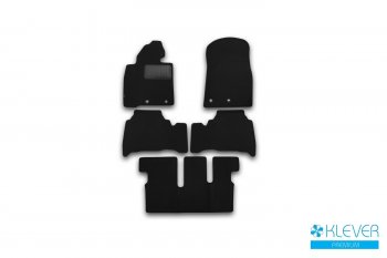 Коврики салона (7 мест, текстиль) Klever Premium Toyota Land Cruiser  200 (2007-2021) дорестайлинг, 1-ый рестайлинг, 2-ой рестайлинг (Чёрные)
