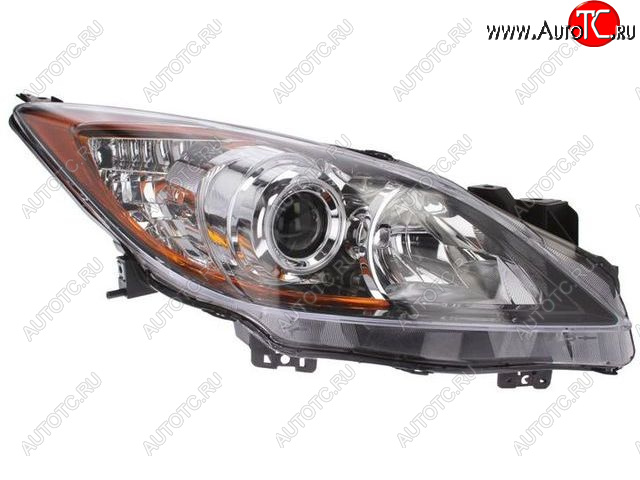 7 999 р. Правая фара передняя (чёрная, под корректор, линза) BodyParts Mazda 3/Axela BL дорестайлинг седан (2009-2011)  с доставкой в г. Белгород