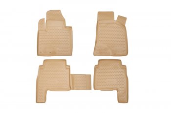 Коврики салона (полиуретан) Element Hyundai Santa Fe  CM (2009-2012) рестайлинг (Бежевые)