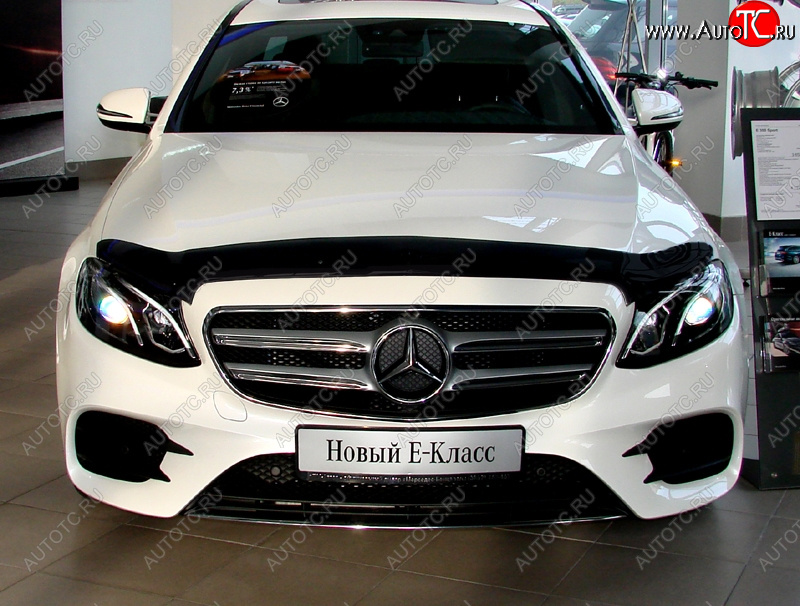 649 р. Дефлектор капота SIM Mercedes-Benz E-Class W213 седан дорестайлинг (2016-2020)  с доставкой в г. Белгород