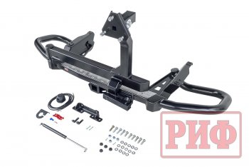 89 079 р. Бампер силовой задний РИФ Toyota Land Cruiser Prado J150 дорестайлинг (2009-2013) (С квадратом под фаркоп, калиткой и подсветкой номера)  с доставкой в г. Белгород. Увеличить фотографию 2