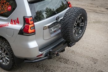 89 079 р. Бампер силовой задний РИФ Toyota Land Cruiser Prado J150 дорестайлинг (2009-2013) (С квадратом под фаркоп, калиткой и подсветкой номера)  с доставкой в г. Белгород. Увеличить фотографию 3