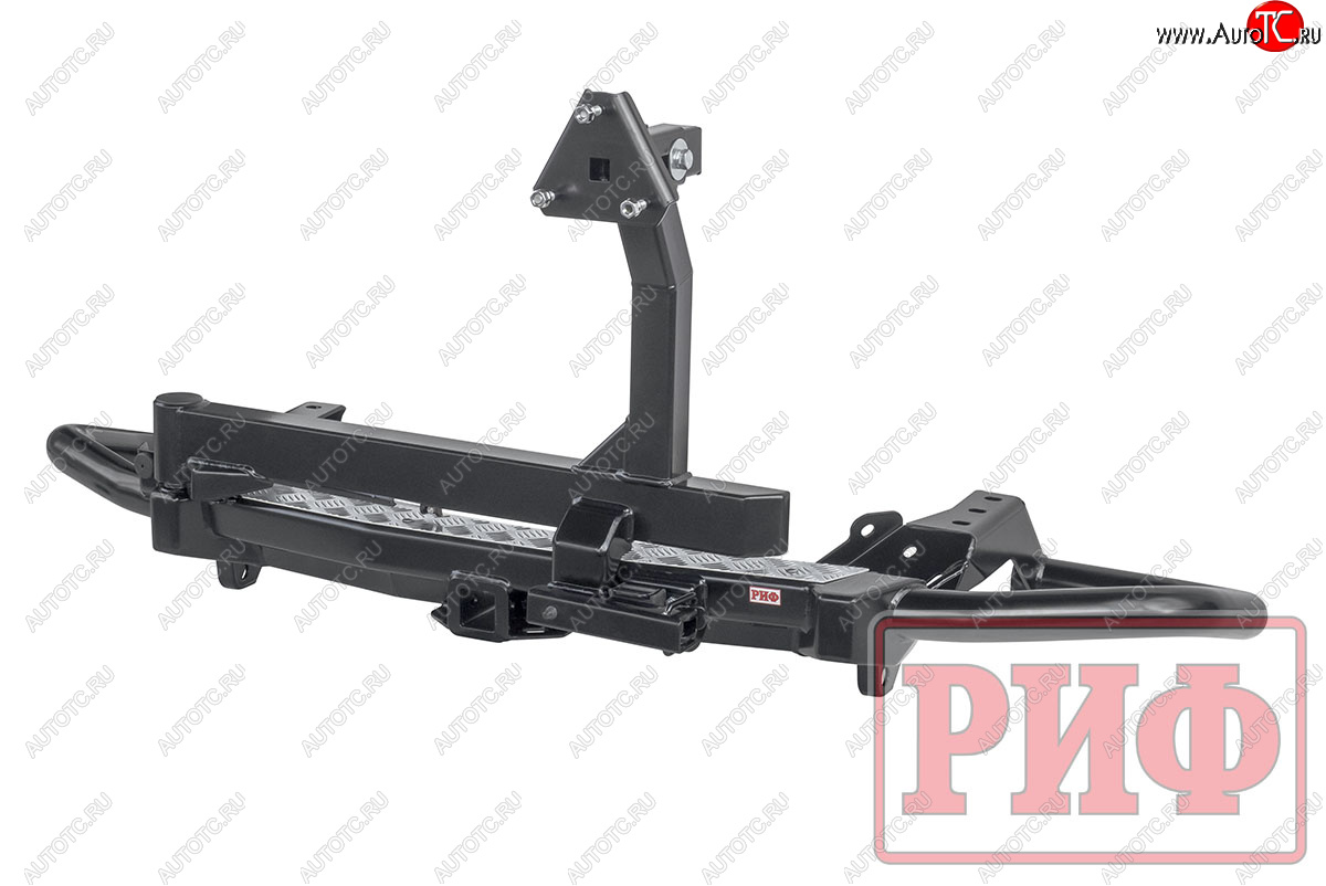 81 649 р. Бампер силовой задний РИФ Toyota Fortuner AN160 дорестайлинг (2015-2020) (С квадратом под фаркоп, калиткой и подсветкой номера)  с доставкой в г. Белгород