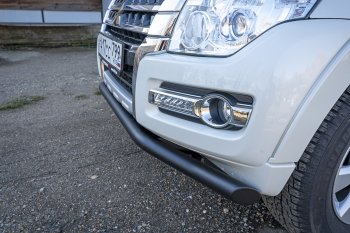 44 309 р. Бампер передний силовой РИФ Mitsubishi Pajero 4 V80 дорестайлинг (2006-2011) (Под площадку для лебёдки RIFPJR-30000 с защитой радиатора)  с доставкой в г. Белгород. Увеличить фотографию 2