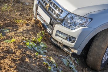 44 309 р. Бампер передний силовой РИФ Mitsubishi Pajero 4 V80 дорестайлинг (2006-2011) (Под площадку для лебёдки RIFPJR-30000 с защитой радиатора)  с доставкой в г. Белгород. Увеличить фотографию 5