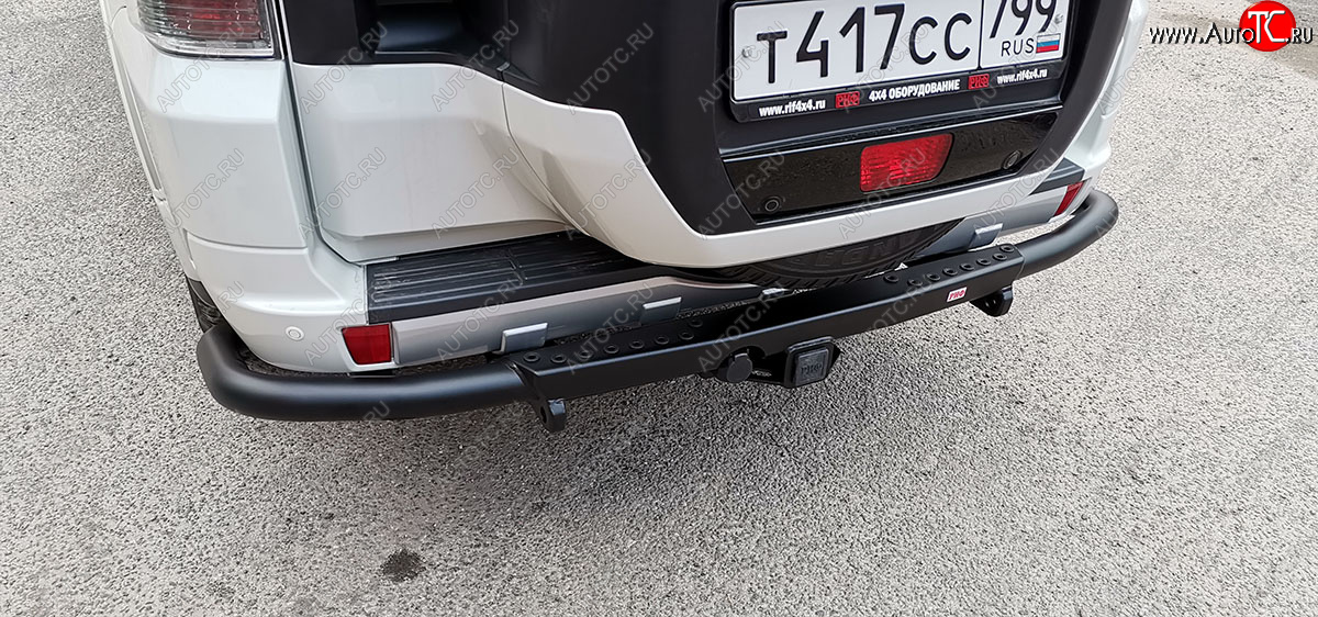 50 259 р. Бампер задний силовой РИФ Mitsubishi Pajero 4 V90 2-ой рестайлинг (2014-2020) (С квадратом под фаркоп)  с доставкой в г. Белгород