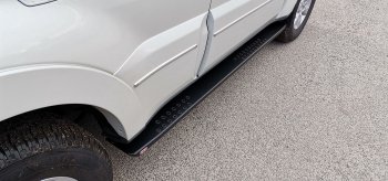 55 239 р. Защита порогов с подножкой РИФ Mitsubishi Pajero 4 V90 2-ой рестайлинг (2014-2020)  с доставкой в г. Белгород. Увеличить фотографию 3