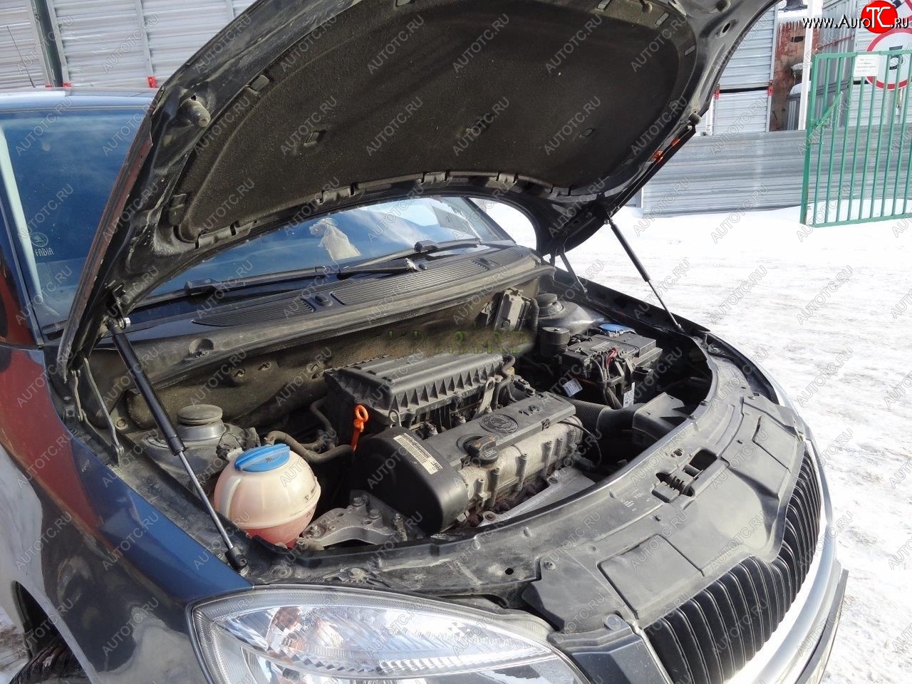 2 049 р. Упоры капота Russtal Skoda Fabia Mk2 хэтчбэк дорестайлинг (2007-2010) (2 штуки)  с доставкой в г. Белгород