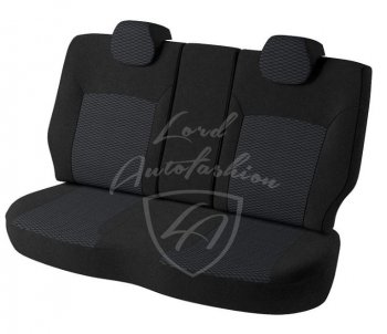 5 399 р. Чехлы для сидений (Ambition) Lord Autofashion Дублин (жаккард, раздельная спинка) Skoda Fabia Mk2 хэтчбэк рестайлинг (2010-2014) (Черный, вставка Прямоугольник Чёрный)  с доставкой в г. Белгород. Увеличить фотографию 2