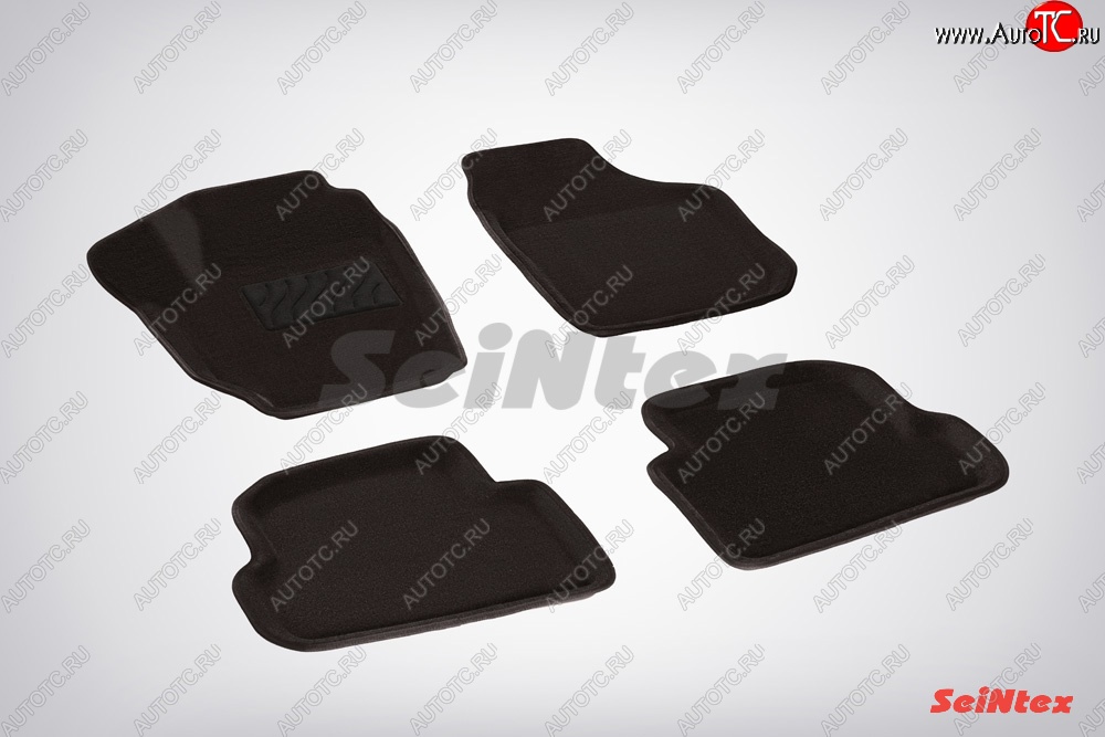 5 699 р. Износостойкие коврики в салон SeiNtex Premium 3D 4 шт. (ворсовые, черные) Skoda Fabia Mk2 универсал дорестайлинг (2007-2010)  с доставкой в г. Белгород