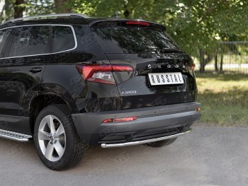 14 549 р. Защита заднего бампера (Ø42 мм, нержавейка) SLITKOFF Skoda Karoq NU7 дорестайлинг (2017-2021)  с доставкой в г. Белгород. Увеличить фотографию 2