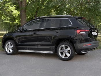 14 549 р. Защита заднего бампера (Ø42 мм, нержавейка) SLITKOFF Skoda Karoq NU7 дорестайлинг (2017-2021)  с доставкой в г. Белгород. Увеличить фотографию 4