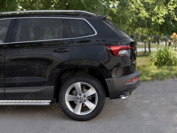 14 549 р. Защита заднего бампера (Ø42 мм, нержавейка) SLITKOFF Skoda Karoq NU7 дорестайлинг (2017-2021)  с доставкой в г. Белгород. Увеличить фотографию 3