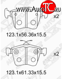 769 р. Комплект задних тормозных колодок SAT Volkswagen Passat B7 седан (2010-2015)  с доставкой в г. Белгород