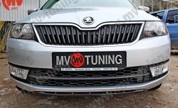 1 919 р. Накладка на передний бампер Sport Skoda Rapid NH3 дорестайлинг лифтбэк (2012-2017) (Текстурный пластик, Неокрашенная)  с доставкой в г. Белгород. Увеличить фотографию 2