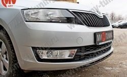1 919 р. Накладка на передний бампер Sport Skoda Rapid NH3 дорестайлинг лифтбэк (2012-2017) (Текстурный пластик, Неокрашенная)  с доставкой в г. Белгород. Увеличить фотографию 4