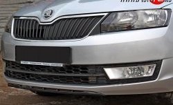 1 919 р. Накладка на передний бампер Sport Skoda Rapid NH3 дорестайлинг лифтбэк (2012-2017) (Текстурный пластик, Неокрашенная)  с доставкой в г. Белгород. Увеличить фотографию 9