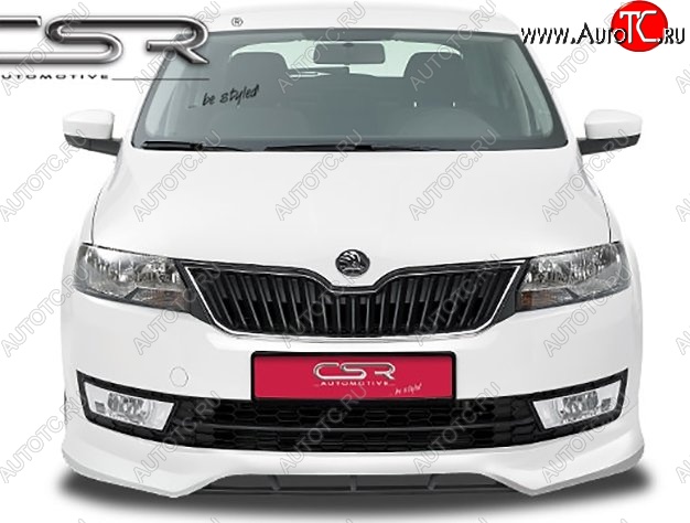 5 999 р. Накладка на передний бампер CSR style Skoda Rapid NH3 дорестайлинг лифтбэк (2012-2017) (Неокрашенная)  с доставкой в г. Белгород