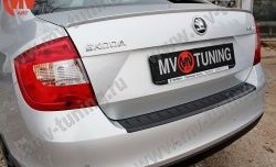 1 199 р. Накладка защитная на задний бампер Style Skoda Rapid NH3 дорестайлинг лифтбэк (2012-2017) (Глянец)  с доставкой в г. Белгород. Увеличить фотографию 3