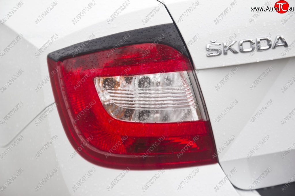 719 р. Реснички на фонари RA Skoda Rapid NH3 дорестайлинг лифтбэк (2012-2017) (Неокрашенные)  с доставкой в г. Белгород