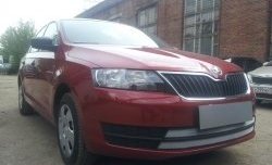 2 399 р. Сетка на бампер Russtal (хром) Skoda Rapid NH3 дорестайлинг лифтбэк (2012-2017)  с доставкой в г. Белгород. Увеличить фотографию 3