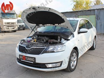2 969 р. Упор капота MV-Tuning (одинарный) Skoda Rapid NH3 дорестайлинг лифтбэк (2012-2017)  с доставкой в г. Белгород. Увеличить фотографию 4