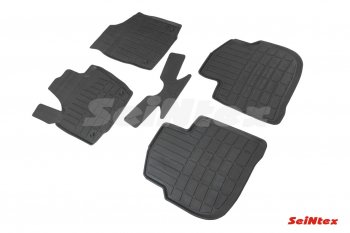 2 169 р. Износостойкие коврики в салон Seintex (средние бортики) Skoda Rapid NH3 дорестайлинг лифтбэк (2012-2017)  с доставкой в г. Белгород. Увеличить фотографию 2
