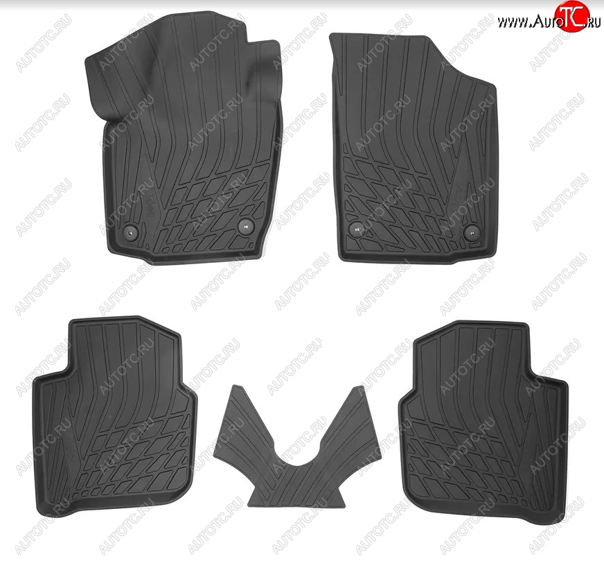 2 399 р. Коврики салона Norplast 3D Skoda Rapid NH3 дорестайлинг лифтбэк (2012-2017) (Цвет: черный)  с доставкой в г. Белгород