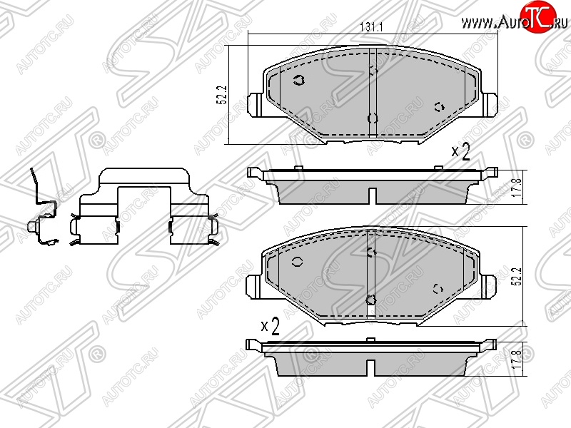 789 р. Колодки тормозные SAT (передние) Volkswagen Polo 5 седан дорестайлинг (2009-2015)  с доставкой в г. Белгород