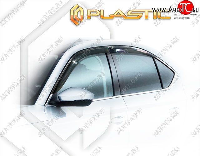 2 199 р. Дефлектора окон CA-Plastik Skoda Superb B8 (3V) лифтбэк рестайлинг (2019-2025) (Classic полупрозрачный, Без хром.молдинга)  с доставкой в г. Белгород