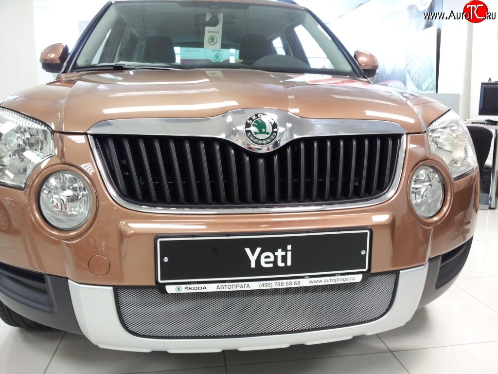 2 199 р. Сетка на бампер Russtal (хром) Skoda Yeti (2009-2013)  с доставкой в г. Белгород
