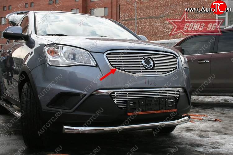 9 944 р. Декоративный элемент решетки радиатора Souz-96 (d10)  SSANGYONG Actyon (2010-2013) дорестайлинг  с доставкой в г. Белгород