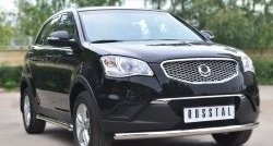 12 949 р. Одинарная защита переднего бампера диаметром 63 мм SLITKOFF  SSANGYONG Actyon (2010-2013) дорестайлинг  с доставкой в г. Белгород. Увеличить фотографию 4