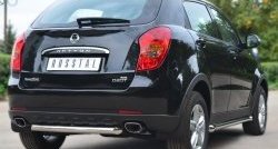 13 449 р. Одинарная защита заднего бампера из трубы диаметром 63 мм SLITKOFF  SSANGYONG Actyon (2010-2013) дорестайлинг  с доставкой в г. Белгород. Увеличить фотографию 4