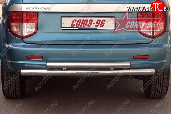 10 484 р. Двойная защита заднего бампера Souz-96 (d60)  SSANGYONG Kyron (2005-2007) дорестайлинг  с доставкой в г. Белгород