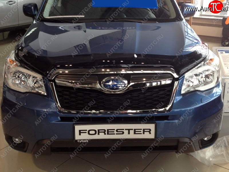 3 069 р. Дефлектор капота NovLine-Autofamily  Subaru Forester  SJ (2012-2019) дорестайлинг, рестайлинг  с доставкой в г. Белгород