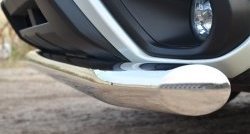 16 999 р. Одинарная защита переднего бампера диаметром 76 мм SLITKOFF  Subaru Forester  SJ (2012-2016) дорестайлинг  с доставкой в г. Белгород. Увеличить фотографию 4