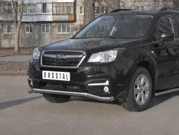 18 849 р. Защита переднего бампера SLITKOFF d63 волна Subaru Forester SJ рестайлинг (2016-2019)  с доставкой в г. Белгород. Увеличить фотографию 2
