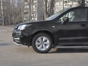 18 849 р. Защита переднего бампера SLITKOFF d63 волна Subaru Forester SJ рестайлинг (2016-2019)  с доставкой в г. Белгород. Увеличить фотографию 3