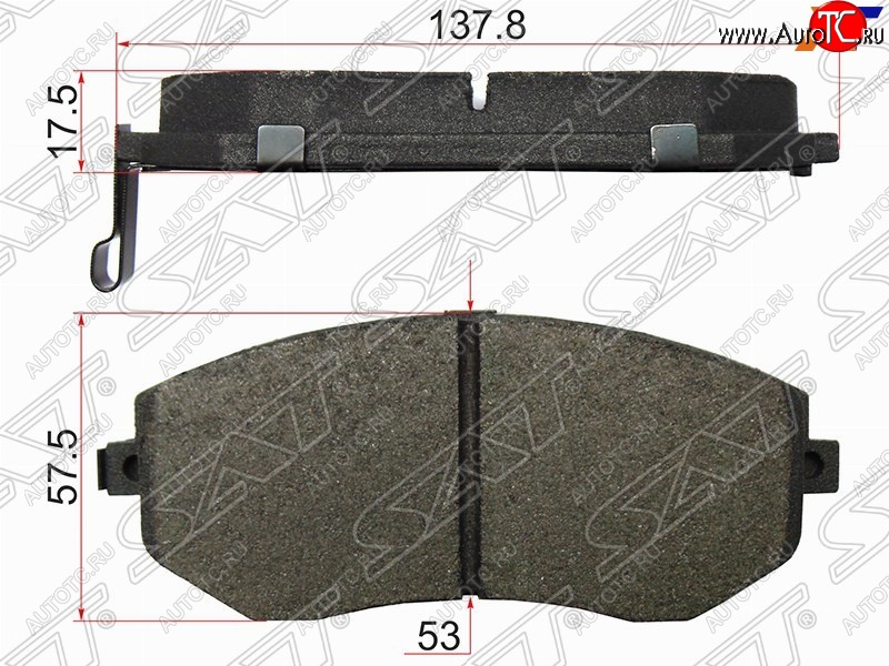 1 039 р. Комплект тормозных колодок SAT (передние) Subaru Forester SG дорестайлинг (2002-2005)  с доставкой в г. Белгород
