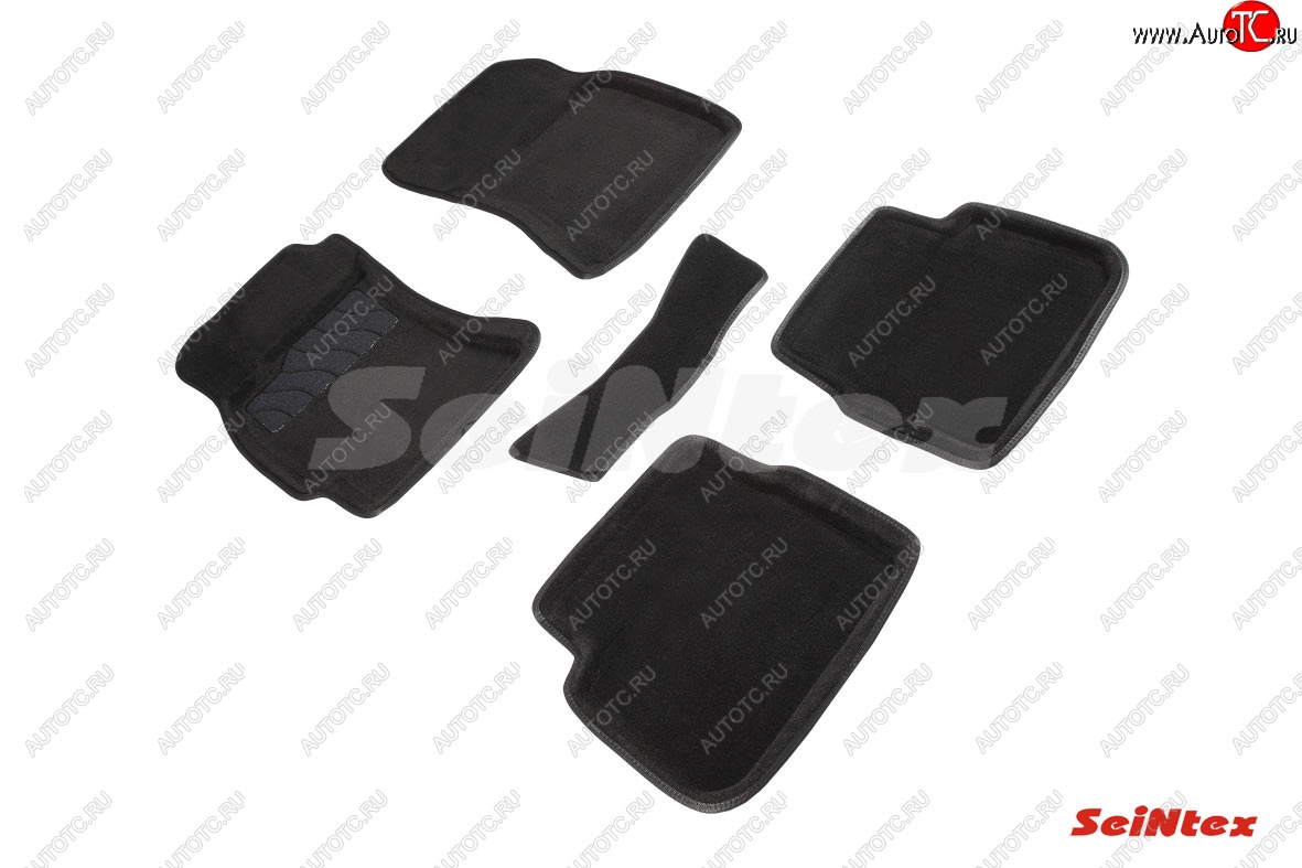 5 699 р. Комплект 3D ковриков в салон (ворсовые / чёрные) (АКПП) Seintex Subaru Forester SH (2008-2013)  с доставкой в г. Белгород