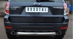 Одинарная защита заднего бампера из трубы диаметром 76 мм SLITKOFF Subaru Forester  SH (2008-2013)