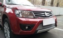 1 539 р. Сетка на бампер Russtal (хром) Suzuki Grand Vitara JT 5 дверей 2-ой рестайлинг (2012-2016)  с доставкой в г. Белгород. Увеличить фотографию 2