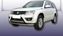 Одинарная защита переднего бампера из трубы диаметром 57 мм Slitkoff Suzuki Grand Vitara ( JT 5 дверей,  JT) (2012-2016) 2-ой рестайлинг, 3 двери 2-ой рестайлинг