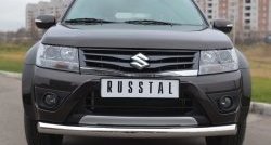 15 999 р. Одинарная защита переднего бампера диаметром 76 мм (5 дв.) SLITKOFF Suzuki Grand Vitara JT 5 дверей 2-ой рестайлинг (2012-2016)  с доставкой в г. Белгород. Увеличить фотографию 4
