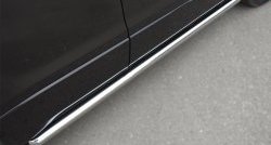 12 299 р. Защита порогов из круглой трубы диаметром 63 мм (5 дв.) Russtal Suzuki Grand Vitara JT 5 дверей 2-ой рестайлинг (2012-2016) (Защита порогов с со скосами на торцах (вариант 1))  с доставкой в г. Белгород. Увеличить фотографию 2